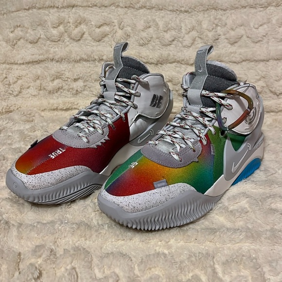 AUTHENTIC Nike Air Deldon Multicolor Basketball Shoes Size 9.5 BE TRUE - Picture 5 of 17